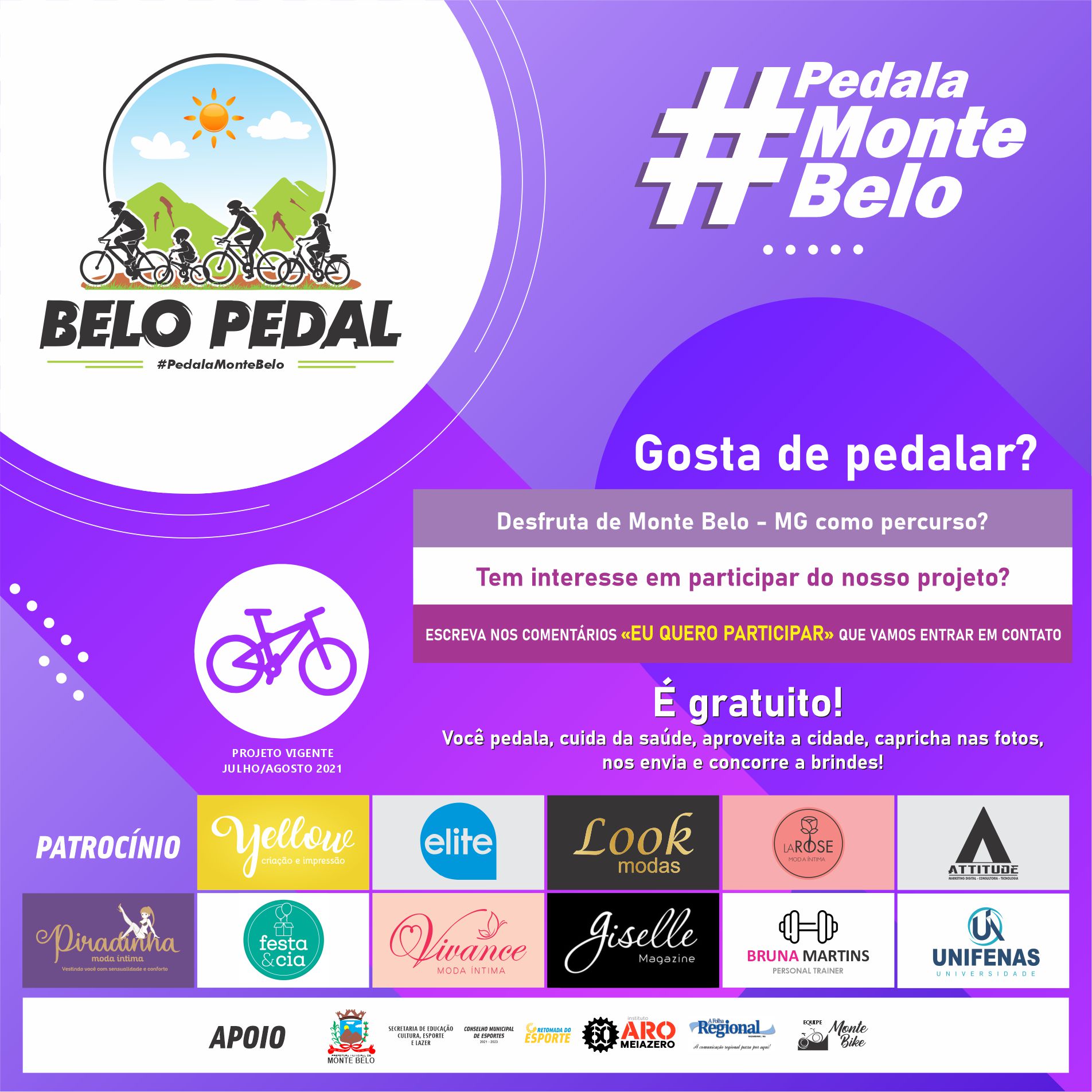 Belo Pedal é lançado na cidade de Monte Belo no Sul de Minas Gerais