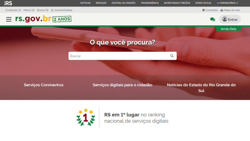 Governo do RS é finalista na maior premiação em governo eletrônico do Brasil
