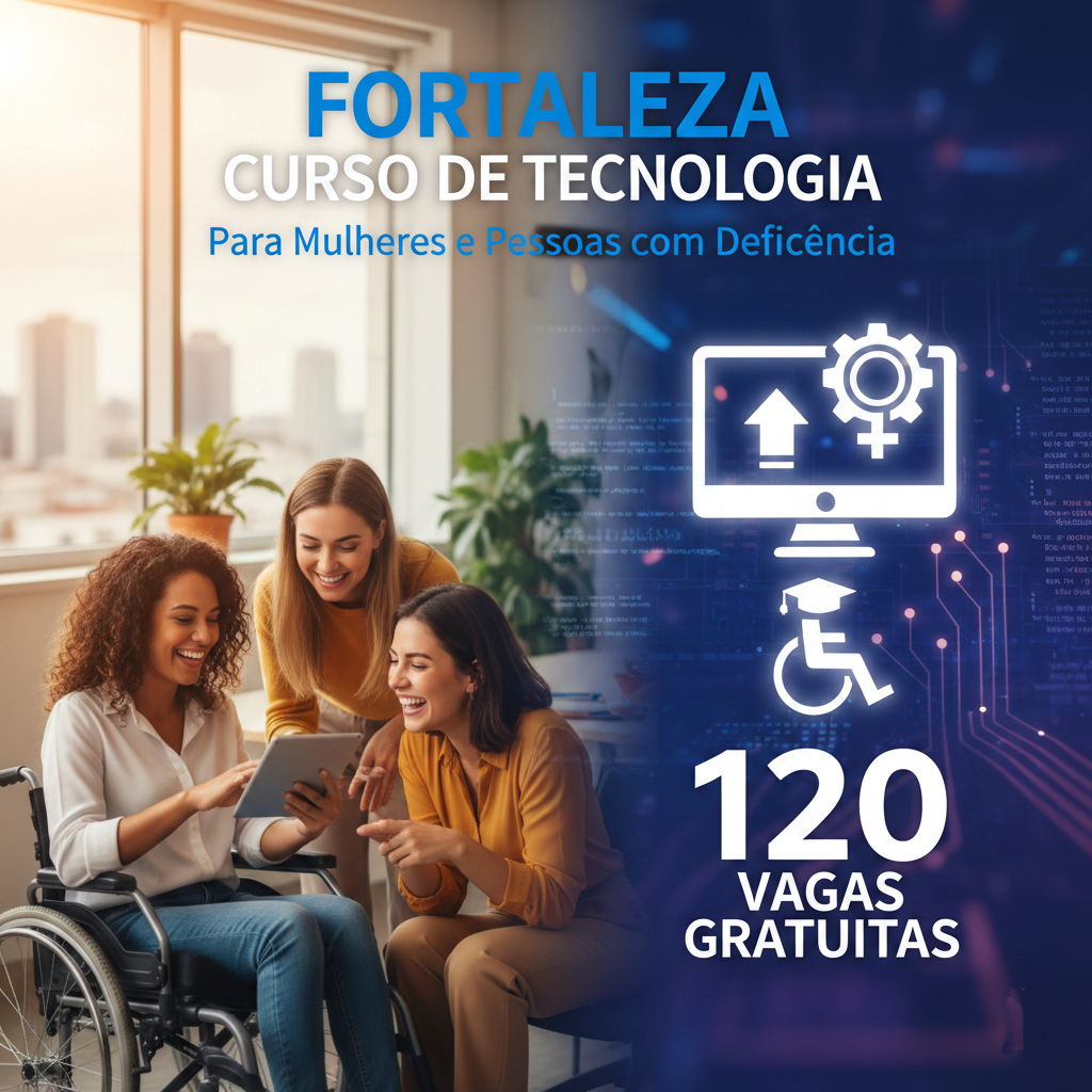 Fortaleza Oferece Curso Gratuito de Tecnologia com 120 Vagas para Mulheres e Pessoas com Deficiência