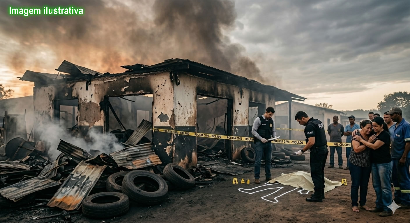 Incêndio Devastador em Borracharia em MT Levanta Suspeitas de Crime Após Assassinato no Local