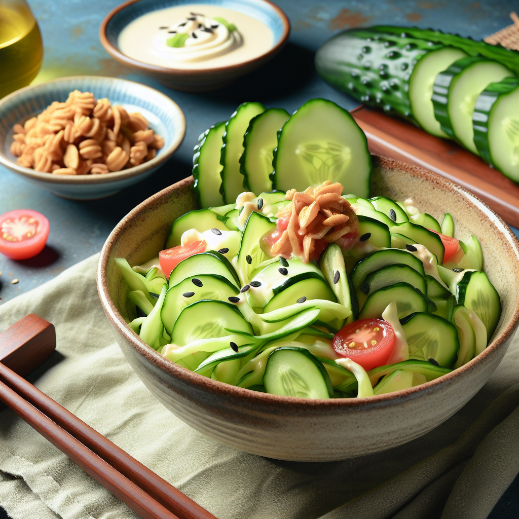 Aprenda a Receita da Salada de Pepino Japonês Cremosa que Viralizou
