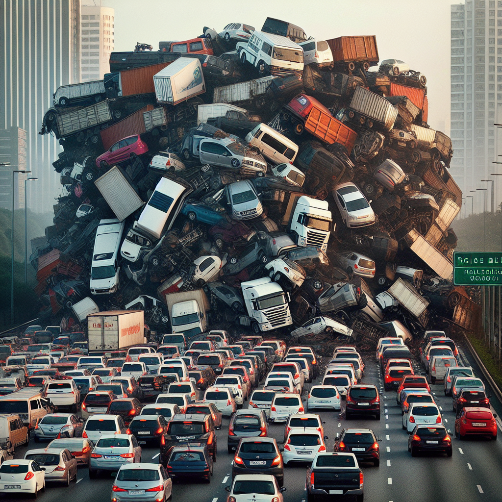 Engavetamento Interdita Régis Bittencourt e Gera Longos Congestionamentos