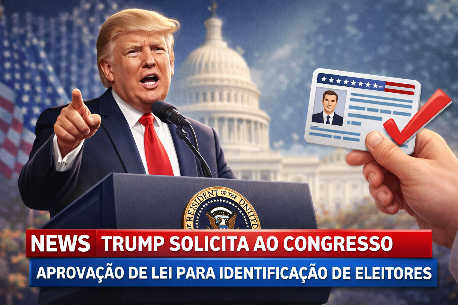 Trump Solicita ao Congresso Aprovação de Lei para Identificação de Eleitores