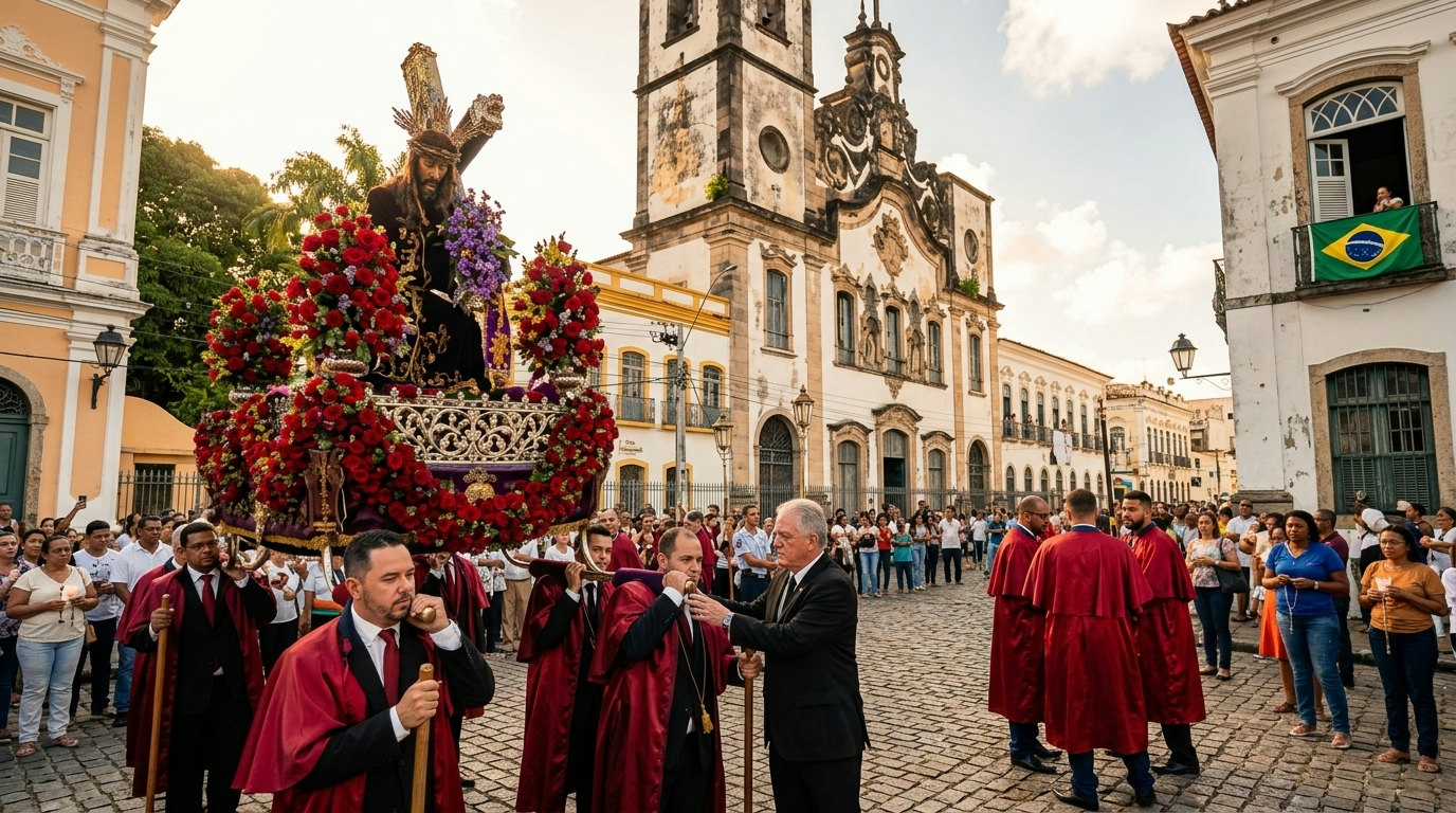 Procissão do Senhor Bom Jesus dos Passos emociona fiéis no Recife
