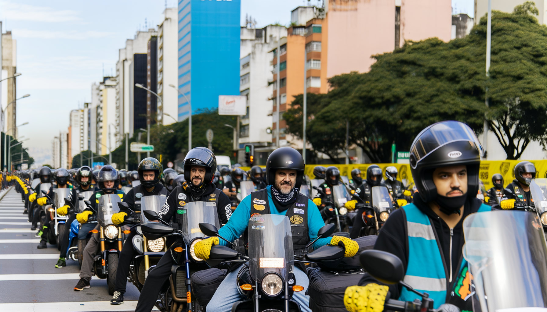 Motoboys em Curitiba protestam contra regulamentação de plataformas digitais