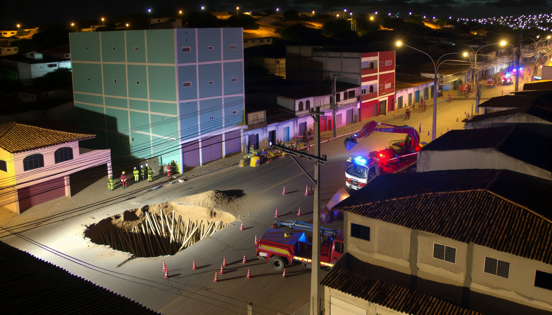 Cratera causa desabamento de casas na Zona Oeste de Natal
