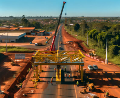 Bloqueio temporário na PRC-466 viabiliza montagem de passarela em Pitanga