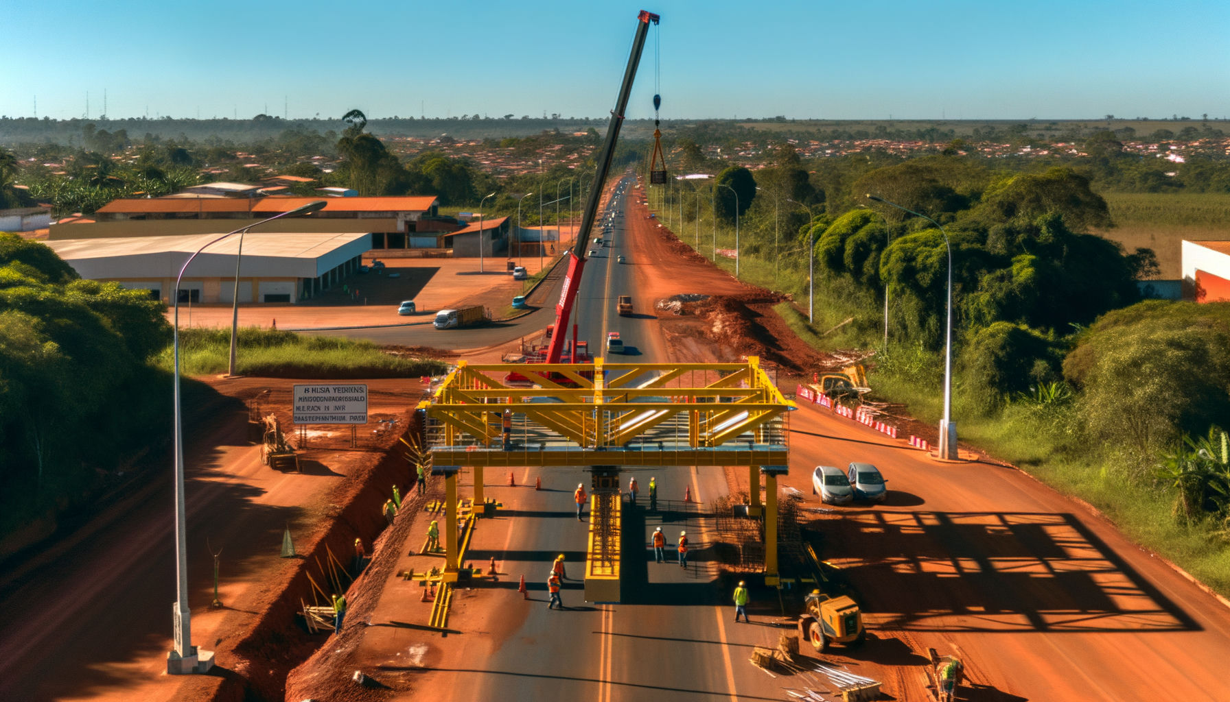 Bloqueio temporário na PRC-466 viabiliza montagem de passarela em Pitanga