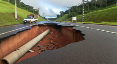 Cratera na MA-245 interrompe via e exige rotas alternativas no Maranhão após temporal